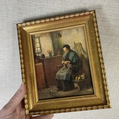 Granny’s Corner by H.J. Dobson 7 1/2” x 6 1/2” Framed Small Gallery Wall Cat