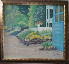 Bobbi Shulman/“Terrace At The Main House“/Original Oil Painting/DC Artist/23×21
