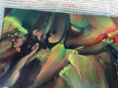Clandestine ~ Acrylic Abstract Pour Painting 10x20x1/2″ Fluid Art