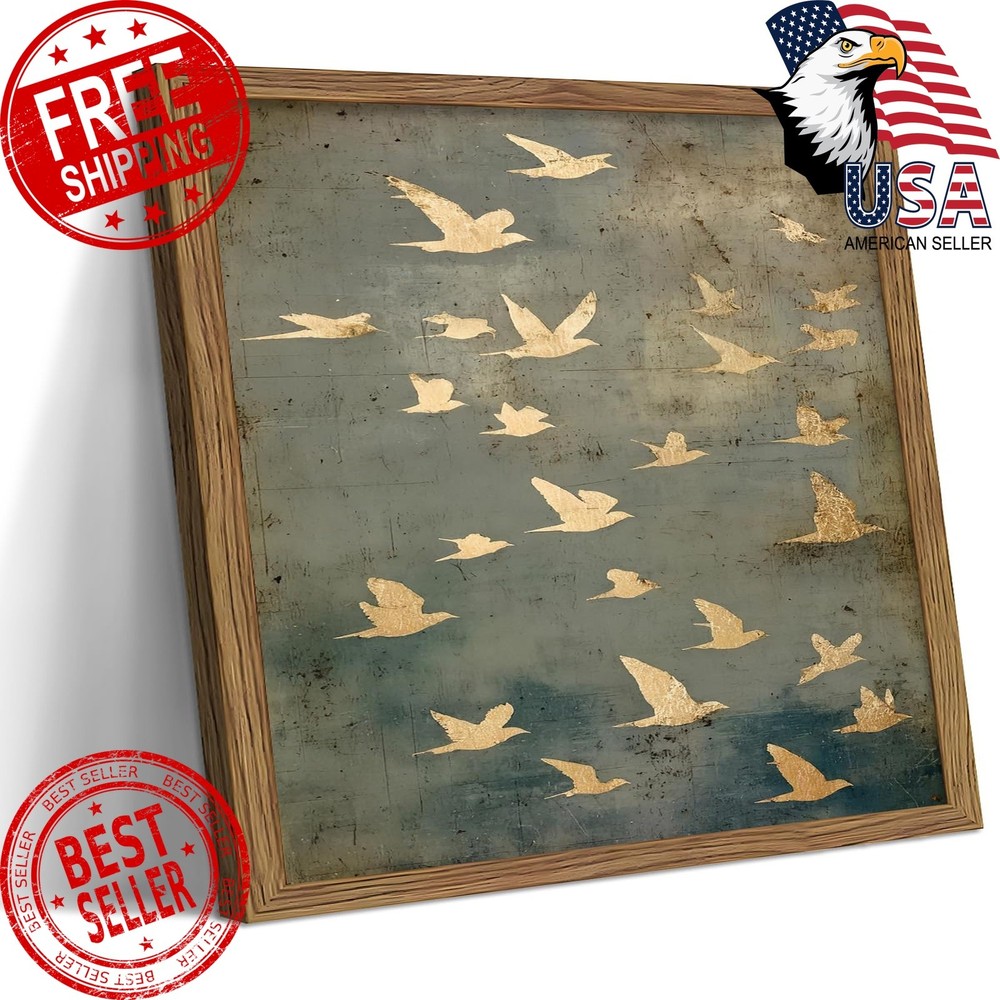 WIARTSH Framed Flying Pigeons Canvas 12×16
