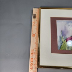 Original Watercolor Iris Painting Signed RJ Erickson Framed Matted 14.5×11″