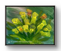 BLESSED#822 11×14 Yellow Mix Rose Abstract Neo Expressionism Original Canvas Art