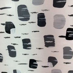 Original Modern Abstract Art Painting Black Gray White Framed Wall Hanging