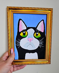 Black Cat Watercolor Painting Original Art for Your Wall Animal Portrait