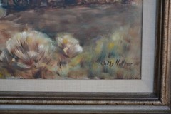Cathy Nulliner – Oil Painting Pioneer Stone House in Mountains – Arizona