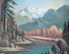 Vintage 1930-1950 R. Redmann Landscape Painting Oil on Board~West Coast Artist B