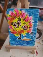 ACEO Art Card Original Signed By Amy Daisee Chicks With Cocktails Series #1