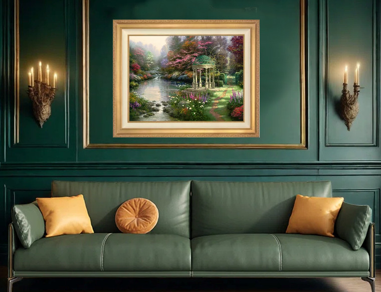 Thomas Kinkade ~ Garden of Prayer 25.5X34 A/P Oil on Canvas