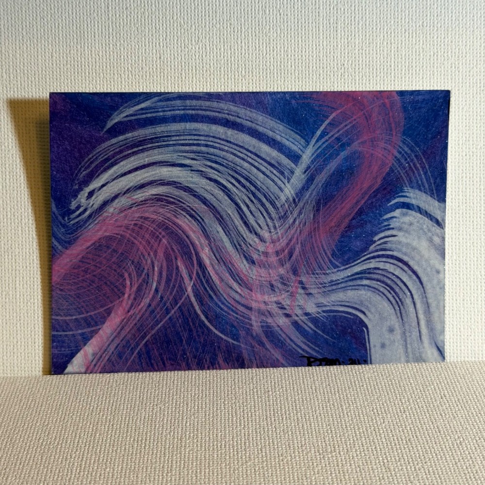 1 ACEO 2.5 x 3.5 Acrylic Abstract Paintings On Watercolor Paper