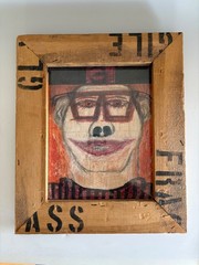 Larry Bissonnette b. 1957 Outsider Art Painting 1983