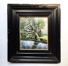 Antique Postimpressionist Plein Air Landscape Oil Painting, 1919 Artist Signed