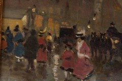 Antal Berkes (1874-1938): 1890s Street Scene Painting