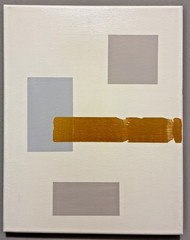 Original Geometric Abstract Painting Modern Minimalist Canvas Art Metallic Gold
