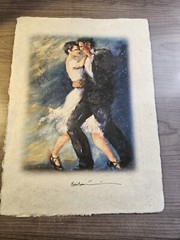 2006 ESTELA BARTOLI COUPLE DANCING OIL PAINTING „YESTERDAYS“ TANGO 12″ X 9″ OOAK