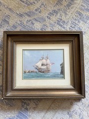 Deryck Foster, R.S.M.A. Limited Print 1984 Royal Navy Brig Framed Heritage House