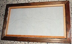 Vtg NATIVE AMERICAN WOLF Original BLACK VELVET OIL PAINTING Carved Wood Frame