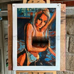 Original oil painting art Abstract woman hand-painted on canvas 16x24in #4727