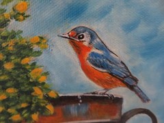 Stunning Bird in Wild w Water Can PAINTING on Canvas Painting NOT a Print