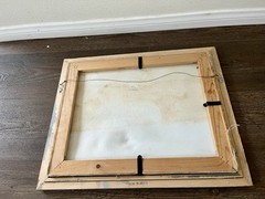 Vintage Framed Landscape Painting With Water mill 19/23 Inches