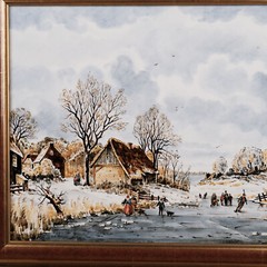 Delft Hand Painted Framed Porcelain Plaque M. C. Krieger – After J.B. Klombeck