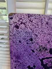 Abstract Expressionist Purple Face Painting Signed Willie Modern Art on Board