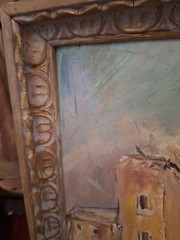 Reduced- Vintage Oil Painting by HORACE JAMES GAINE 33 1/2 × 27 1/2 Inches
