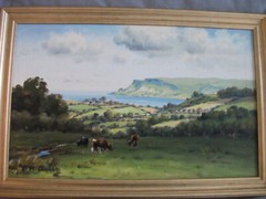 Charles J. McAuley (1910-1999.) Beautiful bucolic scene painting. LISTED.