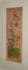Art Work Painting Flowers Rice Paper Germany Signed Frame Spring Schoningen