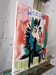 Abstract Expressionism Original Painting Horse 14×11 Fine Art Canvas Decor