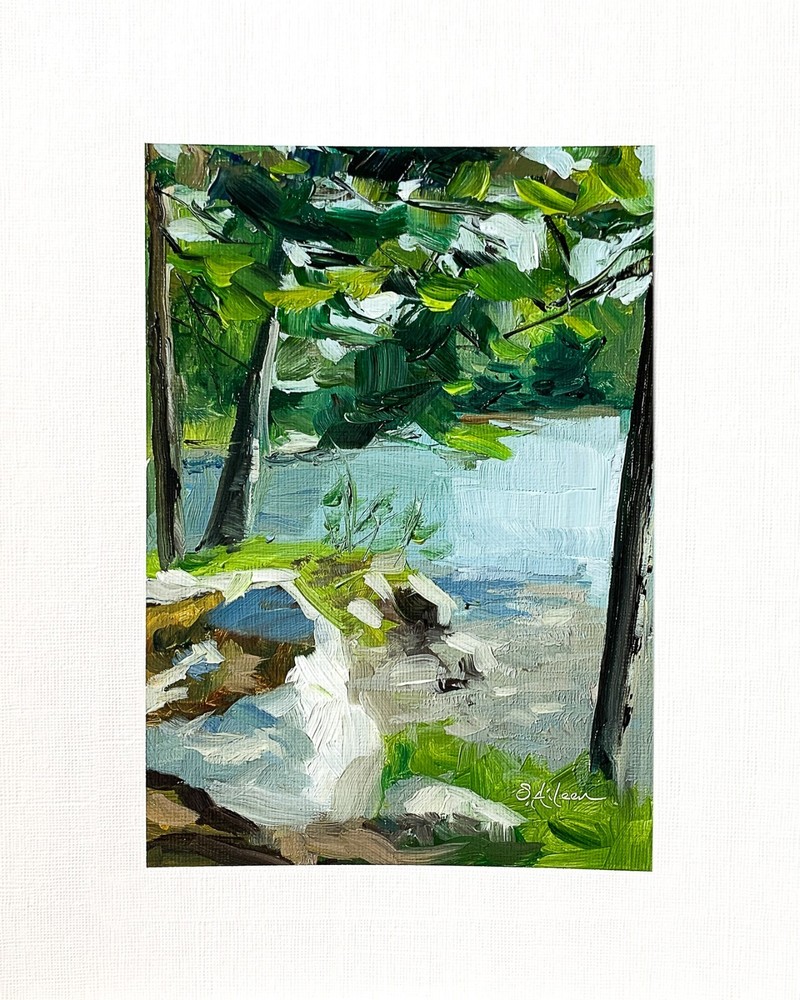 8×10 Maine Original Oil Painting Acadia Landscape Jordan Pond New England Signed