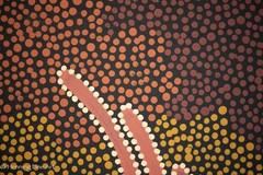 Stunning Julieanne Nungarrayi Turner Aboriginal Dot Painting Women 46.5 x 42.5″