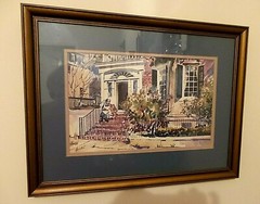RARE WATERCOLOR PRINT FRAMED UNDER GLASS SIGNED IN PENCIL BY (FAUCH’E)