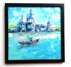 Venice Original Oil Painting, Italy Seascape Painting. With Frame. 20х20 cm