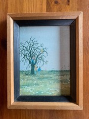 Duane Albert Armstrong Original Oil Painting Children Climb Tree and dog
