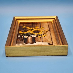 Sunflowers Miniature Oil Painting by Norma Reeves Floral Still Life 3.75×4.5