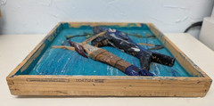 Folk Art original Dennis, MA Cape Cod Shark & Mermaid wood wall hanging