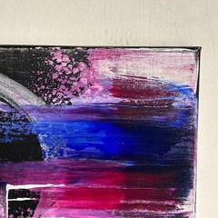 Original Abstract Painting 12 X 12 Canvas Acrylic Signed Titled Come Together