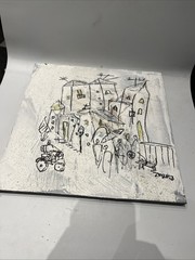 People white silver 40×40 acrylic picture texture monochrome abstract winter orig sign ZM