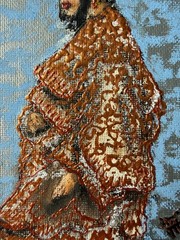 Woman Painting Girl Original Art Abstract Wall Art Woman in Gold Painting