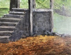 Orig. Eileen Jones Painting “Waihe’e Valley Swinging Bridge” (Maui, Hawaii) Sgn