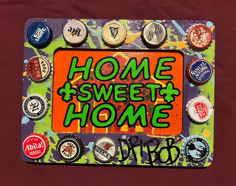 HOME SWEET HOME Classic New Orleans Louisiana Outsider Folk Art by DR. BOB
