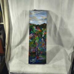 Original Acrylic Painting „Overlooking The River“ 8″ X 24″ By Timothy Designs