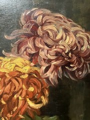 Oil Still Life Aux Flowers Art Deco Large Format 32 5/16X31 1/2in Signed