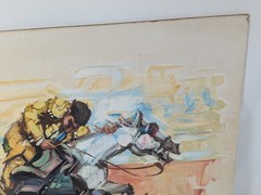 Vintage D Cardenas Bullfighter Oil Painting Signed 14×11