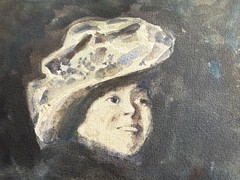 CHESTER SNOWDEN Watercolor PORTRAIT after Edward Steichen VITALITY Houston Texas