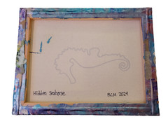 Rose Gold Blue Purple Acrylic Painting on Canvas Art by Rosalie Millen 14″ x 11″