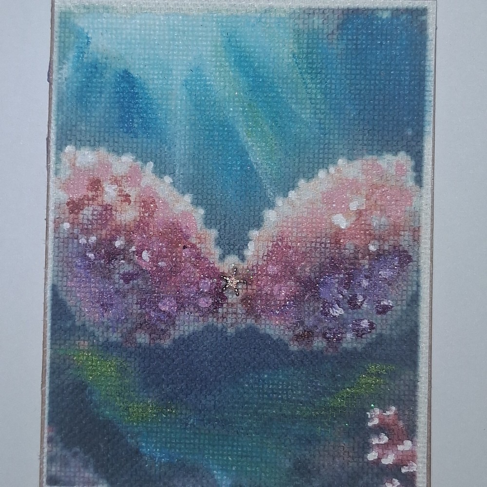 ACEO painring mermaid Bra ocean titled ’natural ‚by Stacy Singleton