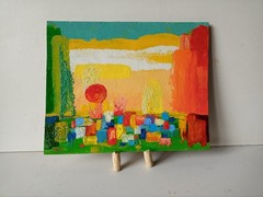 Abstract Impasto Painting Original Art Impression Oil Painting 7.9 x 9.9 in