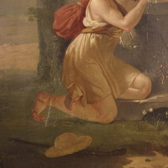 Antique painting oil on panel French artwork art neoclassical 19th century