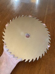William Fritzsch Jr (1939-2018) Acrylic On Saw Blade Eagle Flying Mountain River